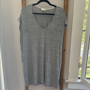 Aritzia Gray V-Neck T-Shirt Dress